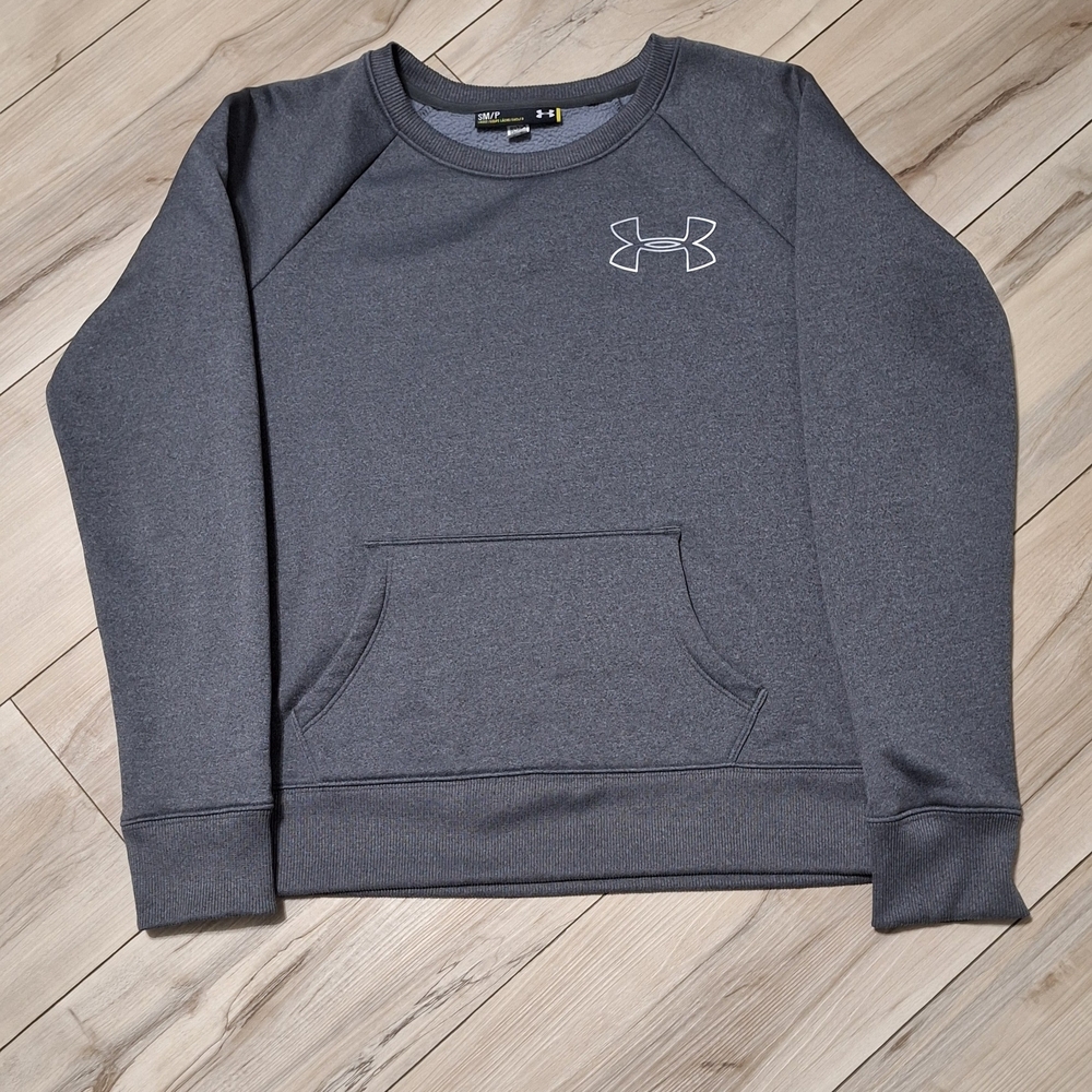 Womens Under Armour Gray Sweatshirt Size Small with Front Pocket